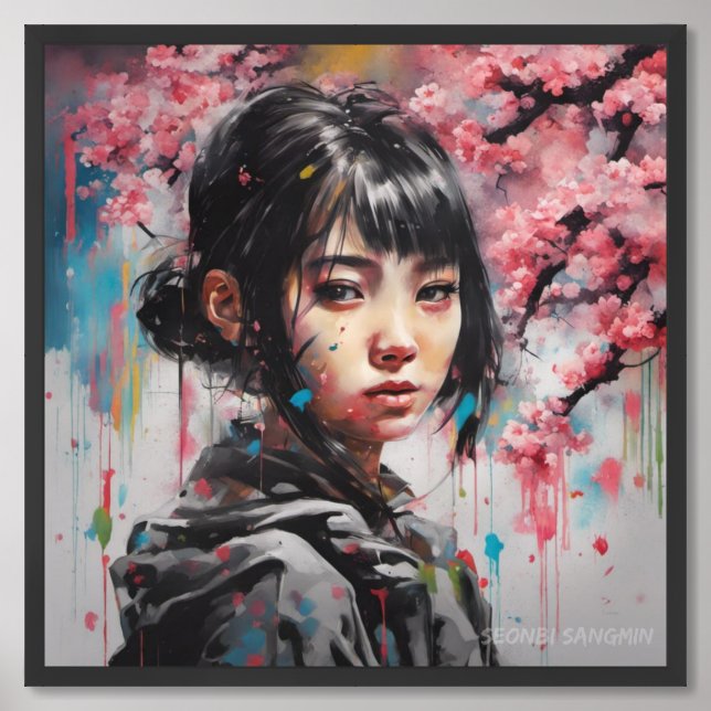 Jing Jing (静静)  Framed Art (Framed Front)