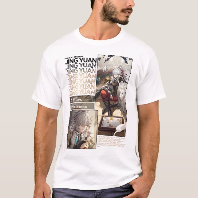 Jing Yuan Character Info - Honkai Star Rail T-Shirt (Front)