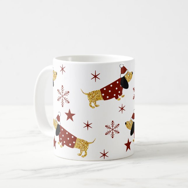 Jingle All the Dachshund Way Coffee Mug (Front Left)