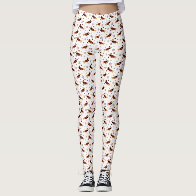 Jingle All the Dachshund Way Leggings (Front)