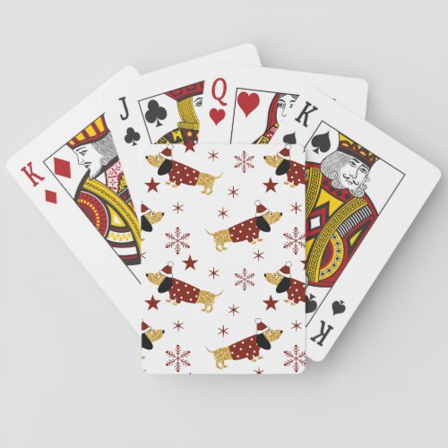 Jingle All the Dachshund Way Playing Cards