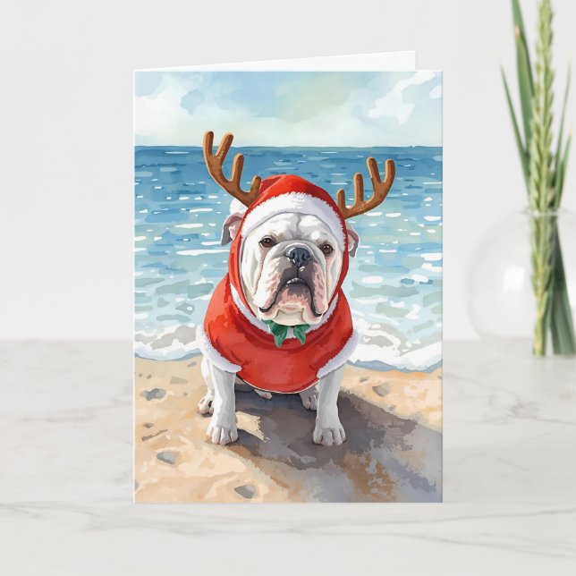 Jingle All the Waves – Bulldog Beach Christmas Card (Front)