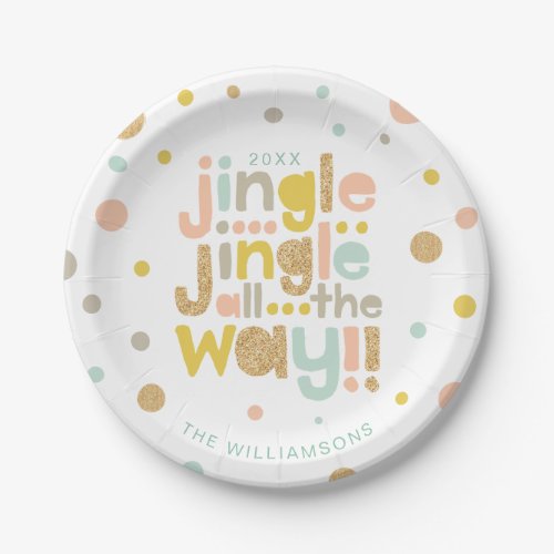 Jingle All The Way  Cheery Trendy Polka Dots Paper Plates