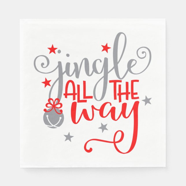 Jingle All The Way Christmas Bells Napkins (Front)
