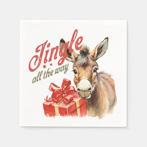 Jingle All the Way Christmas Farm Donkey Napkins