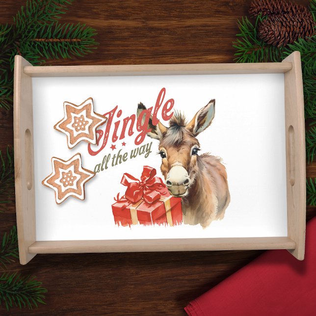 Jingle All the Way Christmas Farm Donkey Serving Tray (Creator Uploaded)
