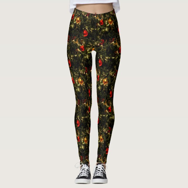 Jingle All The Way Christmas Ornament Leggings (Front)