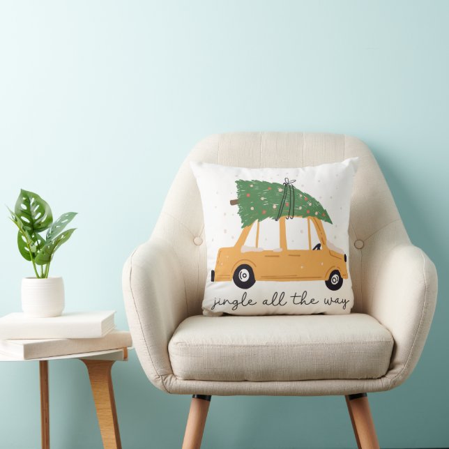 Jingle All The Way Christmas  Throw Pillow (Chair)