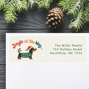 Jingle All the Way – Cute Holiday Pet Gift & Mail Label