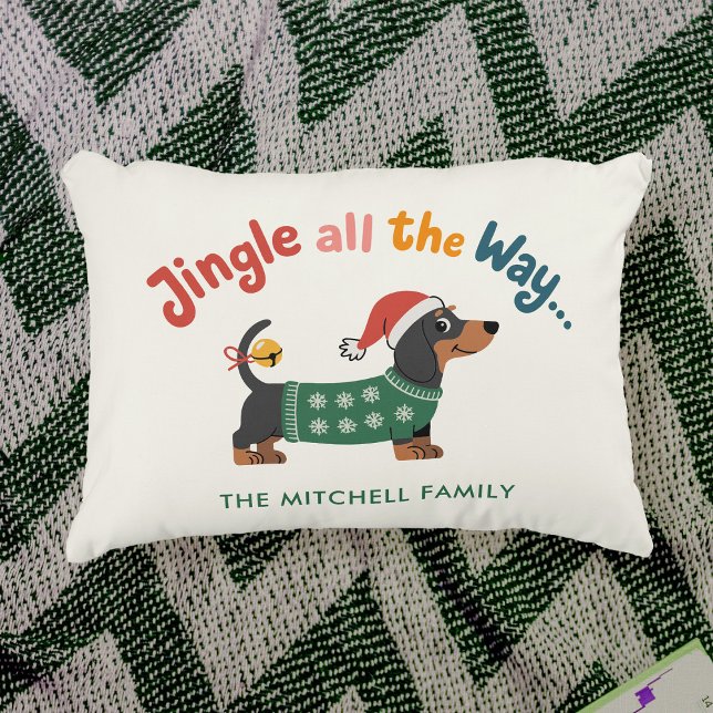 Jingle All the Way Dog – Custom Holiday Family  Accent Pillow (Creator Uploaded)