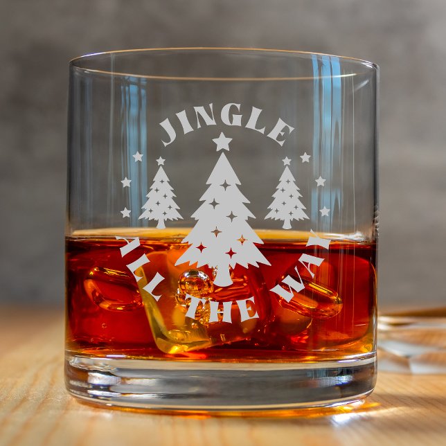 Jingle All The Way Festive Christmas Holidays Rocks Glass (Creator Uploaded)