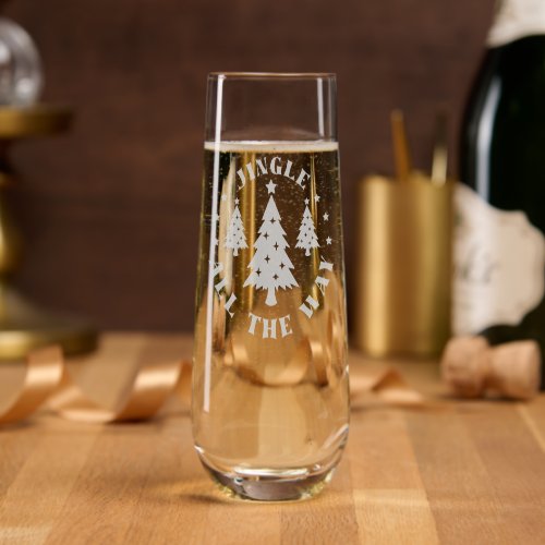 Jingle All The Way Festive Christmas Holidays Stemless Champagne Flute