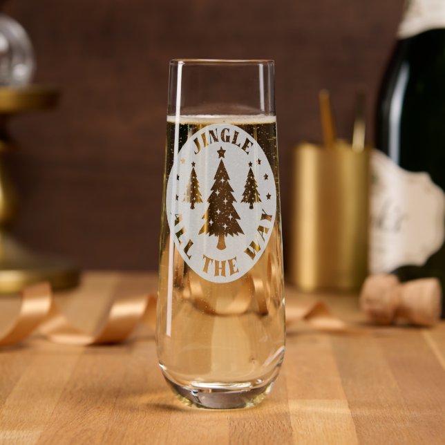 Jingle All The Way Festive Christmas Holidays Stemless Champagne Flute (Party)