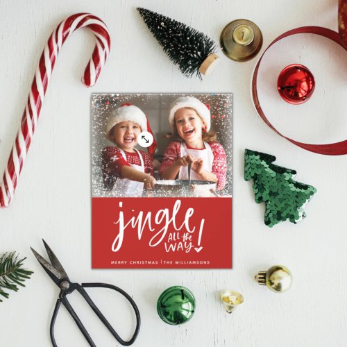 Jingle All the Way  Modern Photo Christmas Card