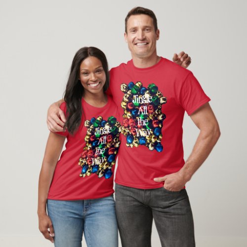 Jingle All the Way Multi_color Bell T_Shirt