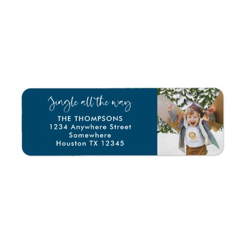 Jingle All The Way Name Address Photo Turquoise Label