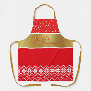 Jingle All The Way Reindeer, Snowflakes & Stars Apron