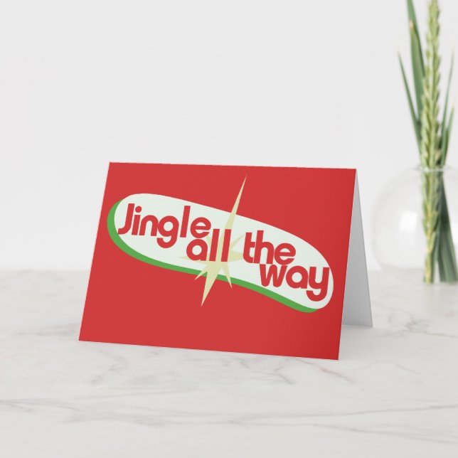 Jingle all the way retro xmas holiday card (Front)