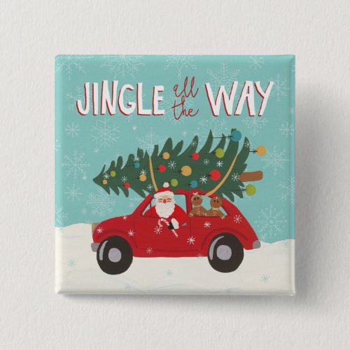 Jingle All The Way  Santa Car Button