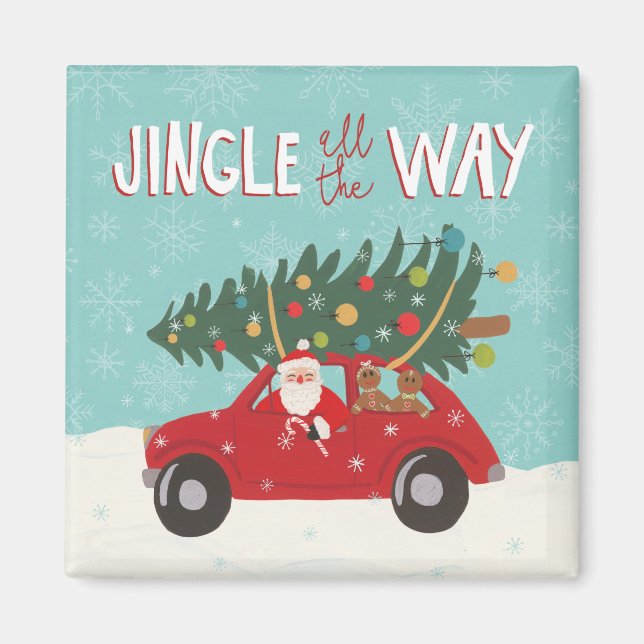 Jingle All The Way | Santa Car Magnet (Front)