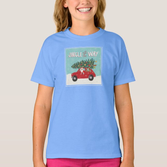Jingle All The Way | Santa Car T-Shirt (Front)