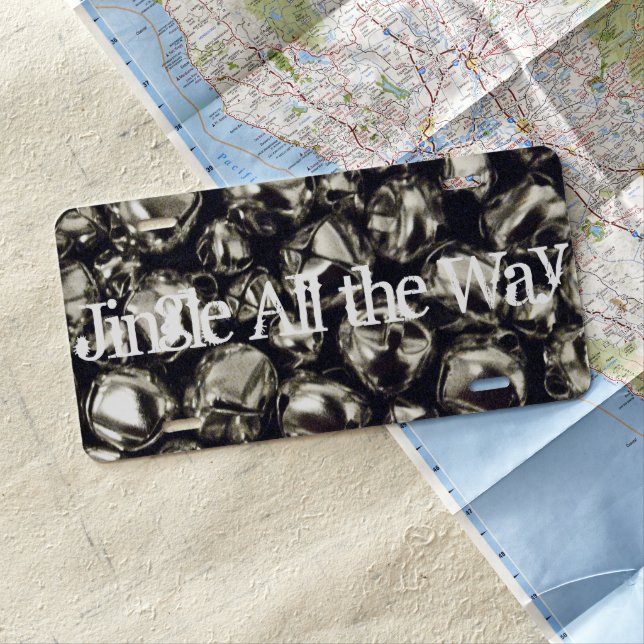 Jingle All the Way Silver Bells License Plate (In Situ)