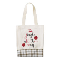 jingle all the way zazzle HEART tote bag