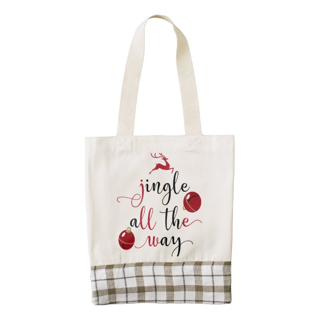 jingle all the way zazzle HEART tote bag (Front)