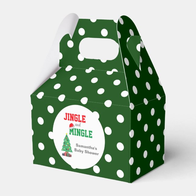 Jingle And Mingle Baby Shower Favor Boxes (Front Side)