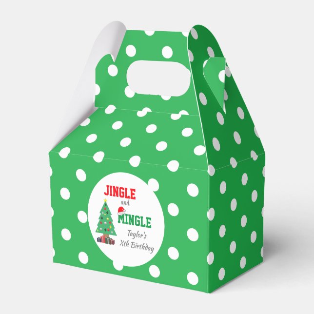 Jingle And Mingle Birthday Favor Boxes (Front Side)