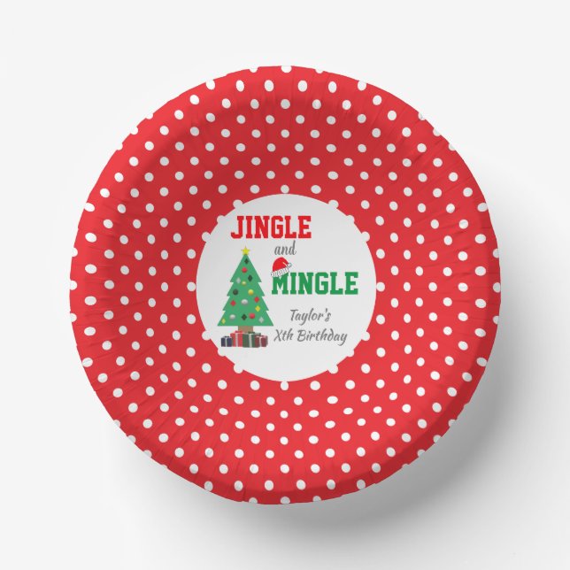 Jingle And Mingle Birthday Paper Bowls (Front)