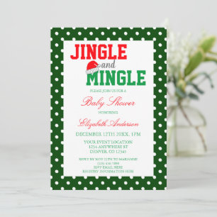 Jingle and Mingle Christmas Baby Shower Invitation