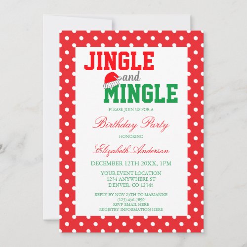 Jingle and Mingle Christmas Birthday Invitation