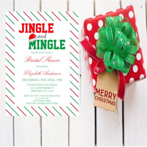 Jingle and Mingle Christmas Bridal Shower Invitation