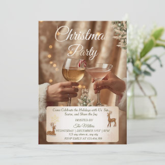 Jingle And Mingle Christmas Cocktail Party  Invitation