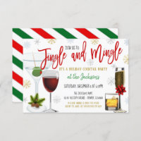 Jingle and Mingle Christmas Cocktail Party Invite