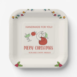 Jingle And Mingle Christmas Cocktail Party Paper Plates