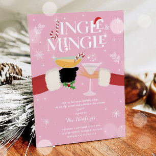 Jingle And Mingle Christmas Holiday Cocktail Party Invitation