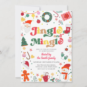 Jingle And Mingle Christmas Holiday Party Invitation