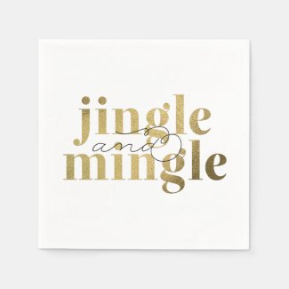 Jingle and Mingle Christmas Holiday Party Paper Napkin
