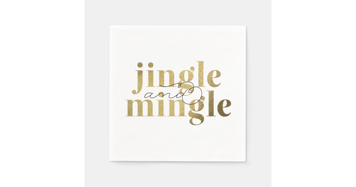 Jingle and Mingle Christmas Holiday Party Paper Napkin 