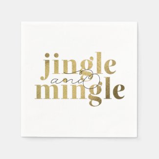 Jingle and Mingle Christmas Holiday Party Paper Napkins