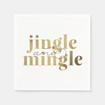 Jingle And Mingle Christmas Holiday Party Paper Napkins by OakStreetPress at Zazzle