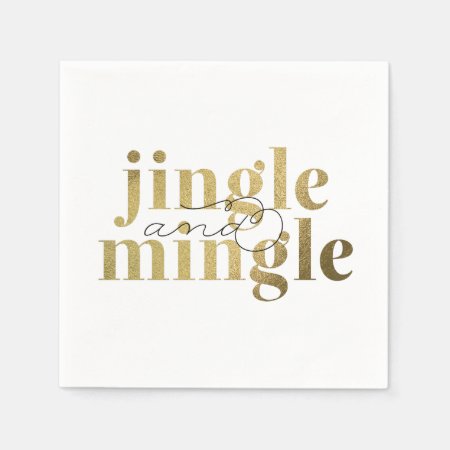 Jingle And Mingle Christmas Holiday Party Paper Napkins