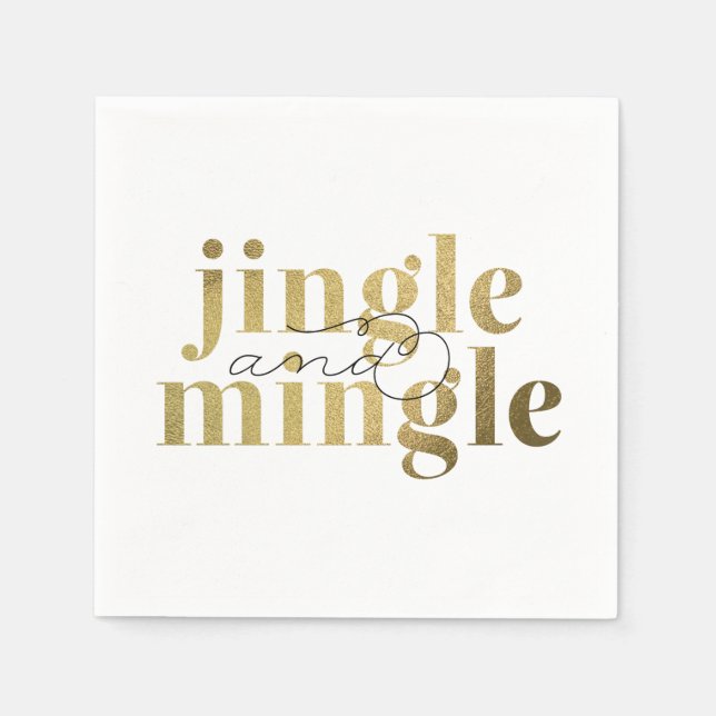 Jingle and Mingle Christmas Holiday Party Paper Napkins (Front)