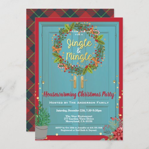 Jingle and Mingle Christmas housewarming party Invitation