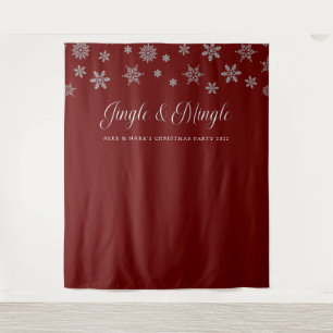 Jingle and Mingle Christmas Party Backdrop