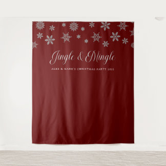 Jingle and Mingle Christmas Party Backdrop