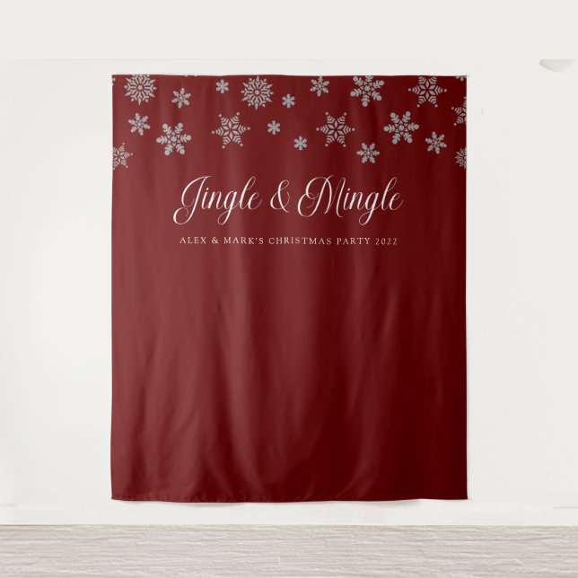 Jingle and Mingle Christmas Party Backdrop (Front)