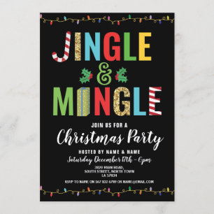 Jingle and Mingle Christmas Party Holidays Invite
